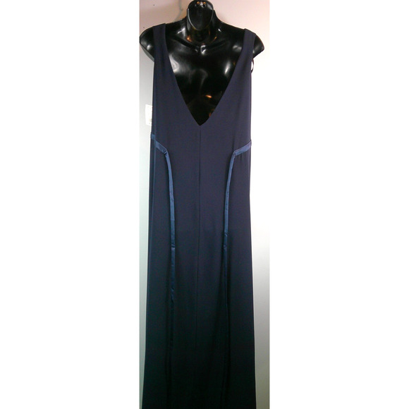 Michaelangelo David's Bridal Long Formal Navy Sleeveless Gown Women's 12 - Picture 3 of 9